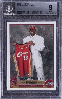 2003-04 Topps #221 LeBron James Rookie Card – BGS MINT 9